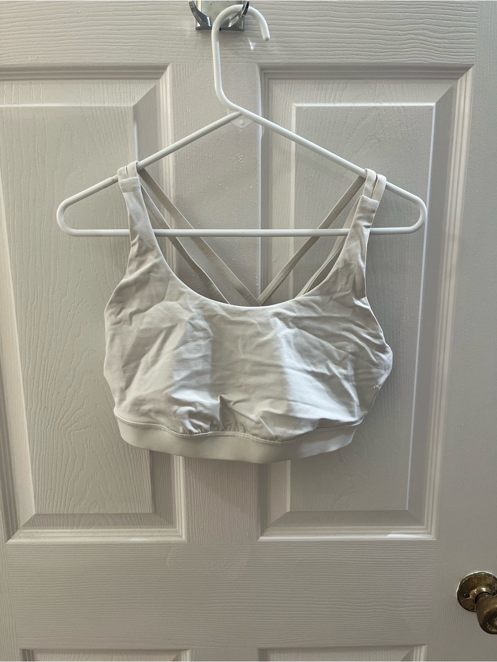 Lululemon White Cross-Back Bra